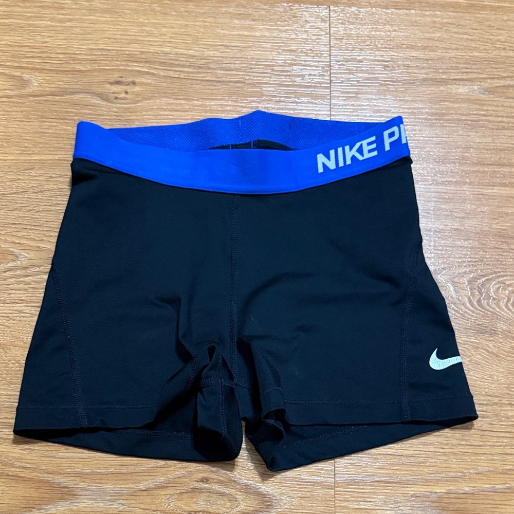 Nike Black Shorts with Blue Waistband